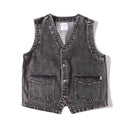 Men Retro Casual Denim Vest Sleeveless Jeans Jacket Unisex Waistcoat Vest