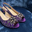 Women's Rhinestone High Heels and Matching Handbag Set, Elegant Party Shoes and Purse