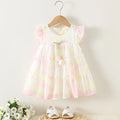 Newborn Girl Dress summer Layered Princess Dress baby Flower Bow Dress for Baby Girl