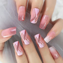 24pcs Short Full Cover Glitter Press On Nail Tips Nails Charm Fingernails For Daily Wear Wedding Shopping Working With Tabs