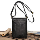 Retro Flip Black Small Shoulder Bag for Men Genuine Leather Sling Crossbody Bags Minority Design Man Simple