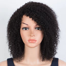 Kinky Curly Human Hair Wigs With Bangs Natural Black Jerry Curly Short Bob Wig For Women Friendly for Beginner