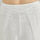 Pearl White Double Layer Natural Waist Lightweight Breathable Silk Straight Leg Pants