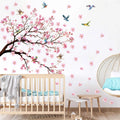 Cherry blossom wall decal with birds in a nursery setting, Obroi