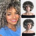 12 Inch Curly Wig Synthetic Grey Wig Hair For Women Suitable For Women's Daily Use Christmas Halloween Weddings Music Festival