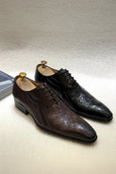 Men's Handmade Genuine Leather Dress Shoes Oxfords Business Office Lace-Up Derby Shoes