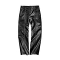 Spring Autumn Men Tide Dark Texture Zippers Pleated Leather Pants Punk Ins