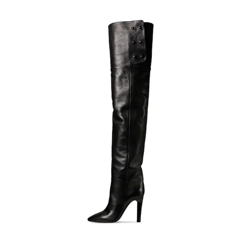 Winter Pointed Stiletto High Heels Side Zipper Show Large Over Knee Women Boots