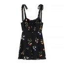 Summer Women Wear Slimming Waist Tie Bandwidth Shoulder Strap French Sling Dress