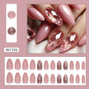 Handmade Press on Nails Fake Nail Patches Wearable Detachable French Gradient Almond False Nail Tips 24pcs