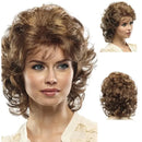 Women Brown Curly Hair Wave Curly Wigs Short Curly Bob Hair Natural