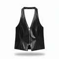 Spice Girls Backless Halter Faux Leather Tops