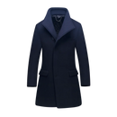 Handsome Trend Casual Wool Felt Coat Men's Youth Slim Lapel Mid-length Trench Coat Men Middle-aged