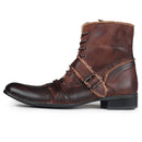 Full Grain Leather Retro Casual Ankle Boots Men's Motorcycle Wear-Leather Work Chelsea Shoes