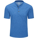 Men's Henley T-shirt Cotton Blend Summer Short Sleeve Front Placket Tee Shirt