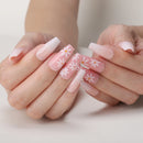 Nails Ballet False nails Pink flower UV gel Naturally decorated nails
