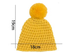 Winter Baby Solid Crocheted Wool Beanie Hat Children Knitted Pompom Ball Bonnet Skullcap Hat