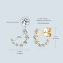 Original 925 Sterling Silver Earrings Single Row Moissanite Stud Earring For Women Girls Pierced Jewelry