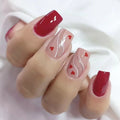 Nail Gradient Glitter Design Fake Nail Tips Ins Artificial Wearable Valentine’s Day Press on Nails