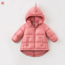 Children's dinosaur down jacket children's hooded solid down jacket cartoon winter coat