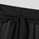 Men Casual Long Pants Streamers Belt Mesh Splicing Trousers Male Wide Leg Bottoms Simple See Through Pants