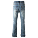 Men's Jeans Pure Denim Pants Casual Classic Flared Trousers