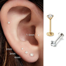 2/8PCS Stainless Steel Stud Cartilage Piercing Jewelry Helix Tragus Lip Gold Tiny Earrings for Women