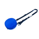 Blue round bag with a black strap on a white background, Obroi
