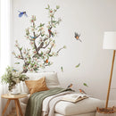 Tree Branch Bird Butterfly Wall Stickers Living Room Background Decoration Wallpaper Home Decor