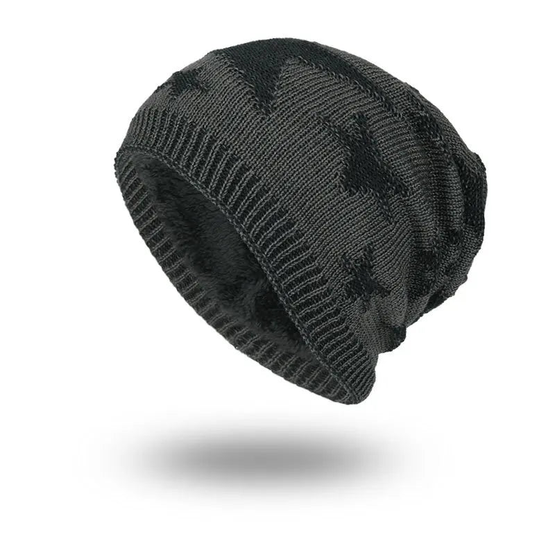 Winter Hat Men Cap Fleece Skiing Beanies Streetwear Warm Knitted Beanie Bonnet Hats Men