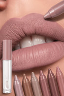 6-Piece Velvet Matte Lip Crayon Set, Waterproof Long-Lasting Lip Liner and Lipstick Kit in Everyday Shades