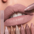 6-Piece Velvet Matte Lip Crayon Set, Waterproof Long-Lasting Lip Liner and Lipstick Kit in Everyday Shades