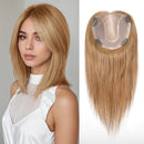 14inch Gray Blonde Mono Lace Base Hair Toppers for Women Thinning Hair Natural Real