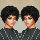 Two identical images of a woman with an afro hairstyle against a neutral , Obroi