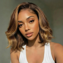 Woman with styled hair wearing a white tank top against a neutral background, Obroi