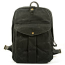 Retro backpack outdoor travel backpack waterproof wax canvas patchwork leather hiking bag