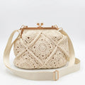 Crochet Crossbody Bag Women Luxury Handmade Knit Shoulder Bag French Purse Evening Clutch