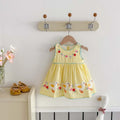 Girls' Summer Dress Cute Duck Vest Skirt Embroidered Princess Plaid Skirt