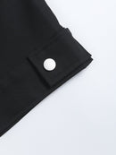 Loose Fit Black Zipper Casual Jacket Lapel Long Sleeve Women Coat Tide Spring Autumn