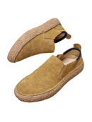 Men Spring Shoes Round Toe Flats Comfortable Slip On Loafers Casual Brown Shoes