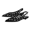 Women Pointed Toe Rhinestone Hollow Slingback Pumps Ankle Strap Party Dress Shoes