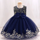 Toddler Girl Baby Sequin Dress Party Princess Bow Dress Children's Birthday Party Sequin First Communion Dress