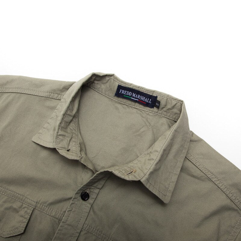 Men Tactical Shirts Summer Solid Casual Cotton Short Sleeves Men Military Outdoor Mountaineering Short Sleeve Shirts