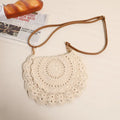 Woven Women's Crossbody Bag Retro Hollow Out Ladies Straw Shoulder Bag Vacation Female Beach Handbags Pouch