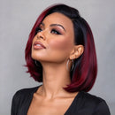 Frontal 13x4 Transparent Lace Straight Short Bob Wig Human Hair Wigs Pre Plucked Wig