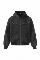Rivet Hoodies Men Streetwear Hoodies Jackets Patchwork Hoodies