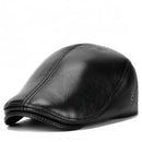Men's leather hat winter Berets male warm Ear protection cap leather