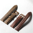 Handmade Head Layer Leather Strap 19 20 21 22MM Brown Black Leather Strap Bronze Watch Buckle