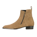 Chelsea Boots Men Genuine Leather Zipper Frosted Leather Pointed Business Formal Boots