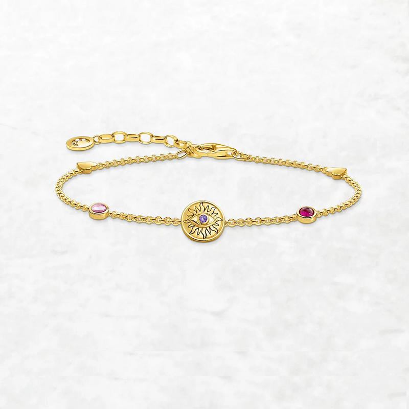 Plated Bracelet Sun Chain 925 Sterling Silver Jewelry Summer Gift For Women